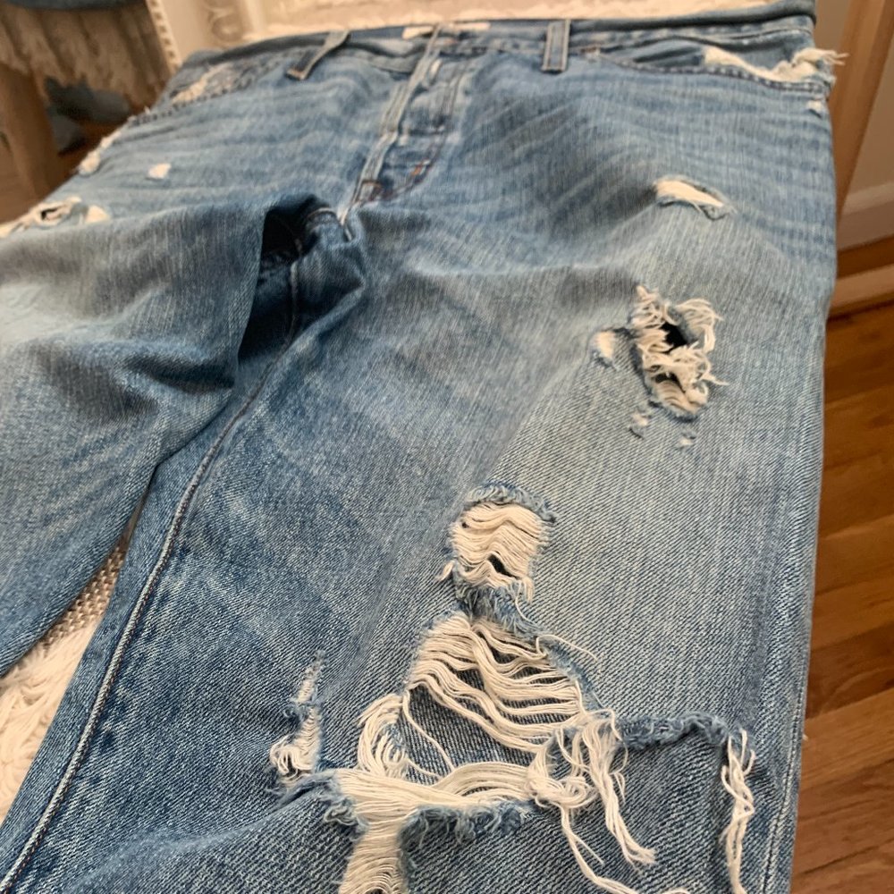 Madewell Rivet & Thread Ripped Retro Straight Jean - Picture 4 of 15
